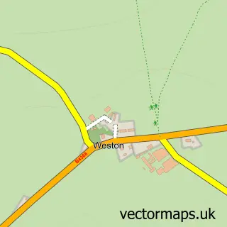 Street map sample of Weston, Shropshire