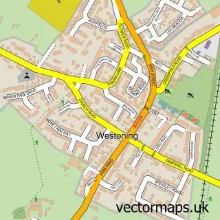 Street map sample of Westoning, Bedfordshire