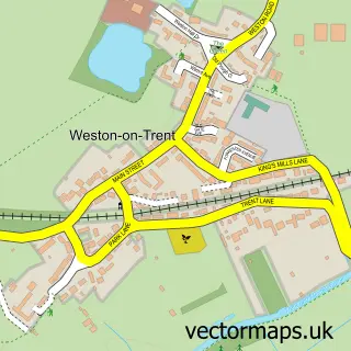 Street map sample of Weston-on-Trent, Derbyshire