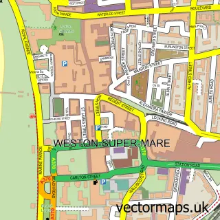 Street map sample of Weston-super-Mare, Somerset