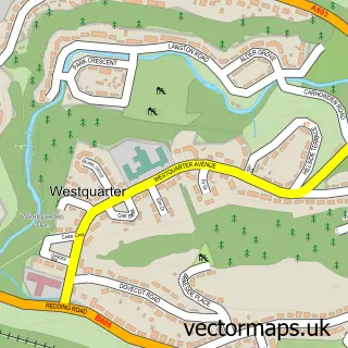 Street map sample of Westquarter, Stirling and Falkirk