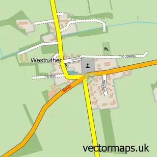 Street map sample of Westruther, Berwickshire