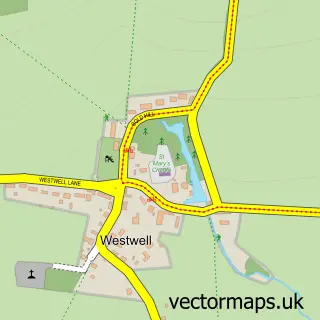 Street map sample of Westwell, Kent