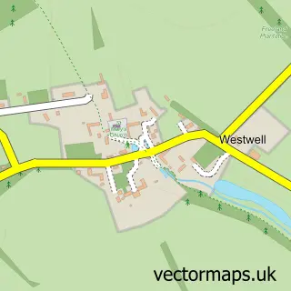 Street map sample of Westwell, Oxfordshire