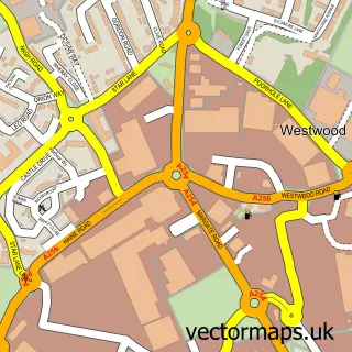 Street map sample of Westwood, Kent
