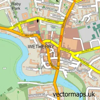 Street map sample of Wetherby, West Yorkshire