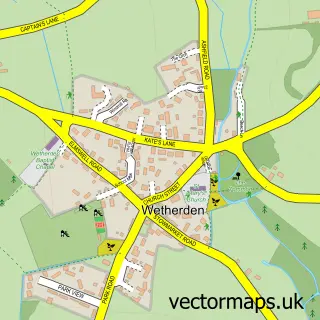 Street map sample of Wetherden, Suffolk