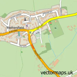Street map sample of Wethersfield, Essex