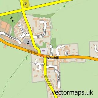 Street map sample of Weyhill, Hampshire