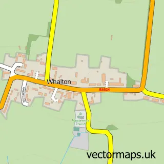 Street map sample of Whalton, Northumberland