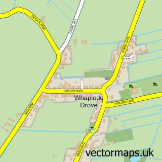 Street map sample of Whaplode Drove, Lincolnshire