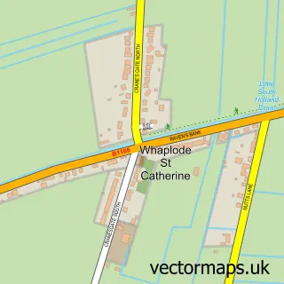 Street map sample of Whaplode St Catherine, Lincolnshire