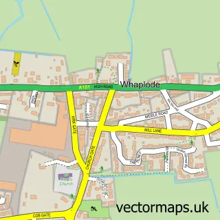 Street map sample of Whaplode, Lincolnshire