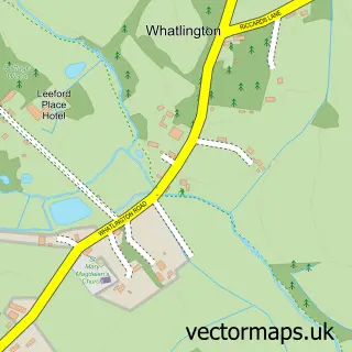 Street map sample of Whatlington, East Sussex