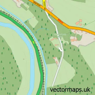 Street map sample of Whatstandwell, Derbyshire