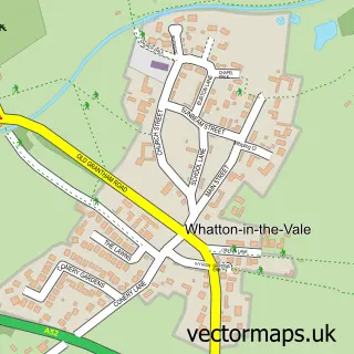 Street map sample of Whatton-in-the-Vale, Nottinghamshire