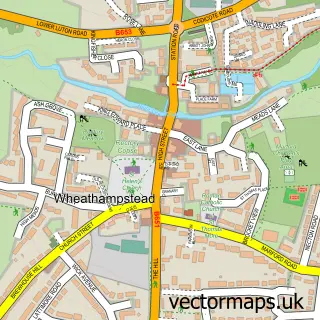 Street map sample of Wheathampstead, Hertfordshire