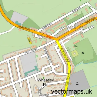 Street map sample of Wheatley Hill, Durham