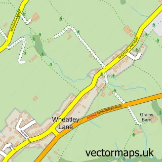 Street map sample of Wheatley Lane, Lancashire