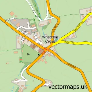 Street map sample of Wheddon Cross, Somerset
