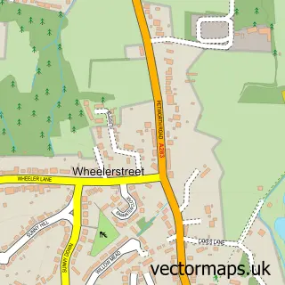 Street map sample of Wheelerstreet, Surrey