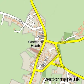 Street map sample of Wheelock Heath, Cheshire
