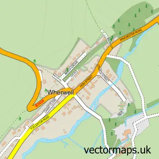 Street map sample of Wherwell, Hampshire