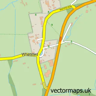 Street map sample of Whetsted, Kent