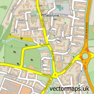Street map sample of Whetstone, Leicestershire