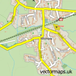 Street map sample of Whimple, Devon