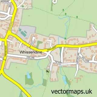 Street map sample of Whissendine, Rutland