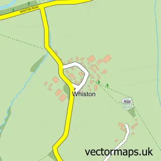 Street map sample of Whiston, Northamptonshire