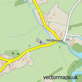 Street map sample of Whitbourne, Herefordshire