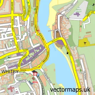Street map sample of Whitby, North Yorkshire