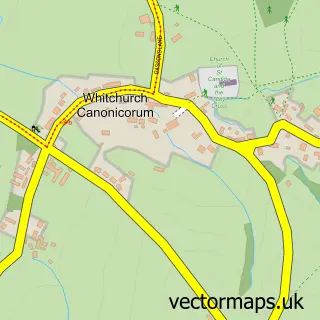 Street map sample of Whitchurch Canonicorum, Dorset