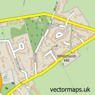 Street map sample of Whitchurch Hill, Oxfordshire
