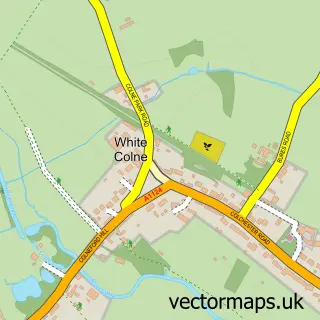 Street map sample of White Colne, Essex