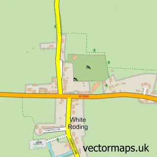 Street map sample of White Roding, Essex