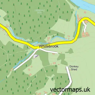 Street map sample of Whitebrook, Gwent