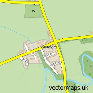 Street map sample of Whiteford, Aberdeenshire
