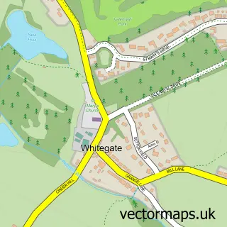 Street map sample of Whitegate, Cheshire