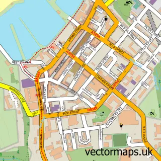 Street map sample of Whitehaven, Cumbria
