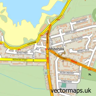 Street map sample of Whitehills, Banffshire