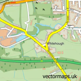 Street map sample of Whitehough, Derbyshire