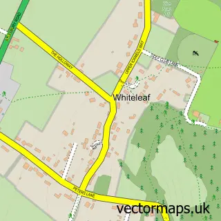 Street map sample of Whiteleaf, Buckinghamshire