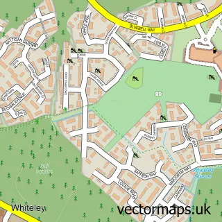 Street map sample of Whiteley, Hampshire