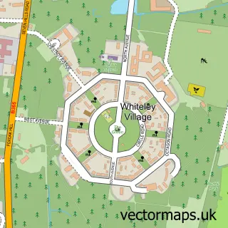 Street map sample of Whiteley Village, Surrey