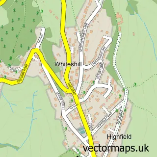 Street map sample of Whiteshill, Gloucestershire