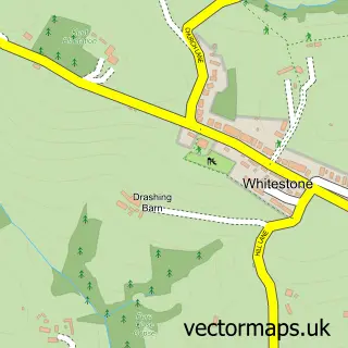 Street map sample of Whitestone, Devon