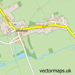 Street map sample of Whitfield, Northamptonshire